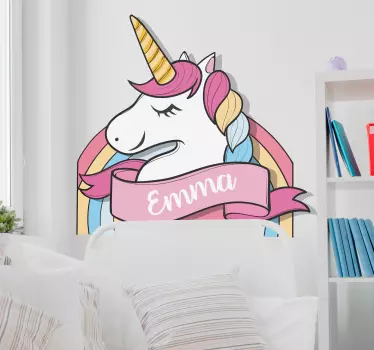 Nálepka na stenu prispôsobiteľná pre jednorožce - Tenstickers