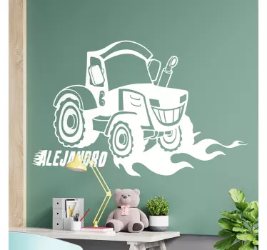 Nálepka na stenu s traktorom zetor prispôsobiteľná pre deti - Tenstickers