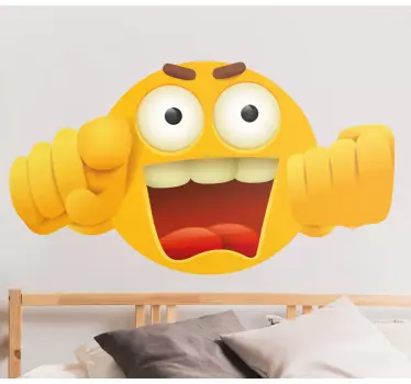 Nalépka nadšená emotikonová tvářička - Tenstickers