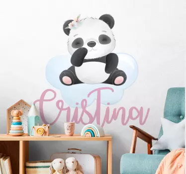 Nálepka pre bábätko panda s menom - Tenstickers