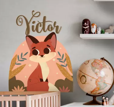 Nálepka pre bábätko priateľský líšky charakter - Tenstickers