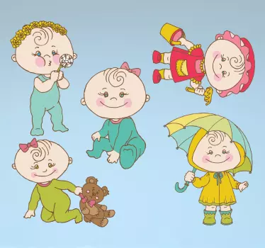 Nálepka pre deti roztomilé detské postavičky - Tenstickers