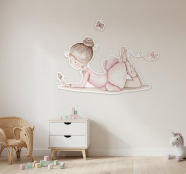 Nálepka pre deti baletka s motýlikmi - Tenstickers