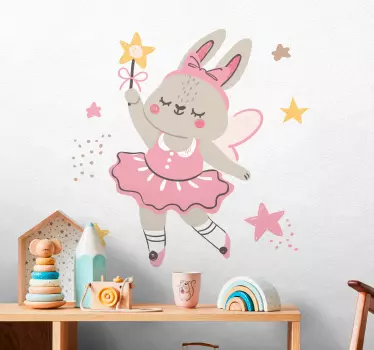 Nálepka pre deti tanec baletného zajaca - Tenstickers
