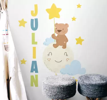 Nálepka pre deti balón s medveďom na mieru - Tenstickers