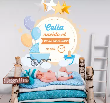 Nálepka pre deti s údajmi o narodení - Tenstickers