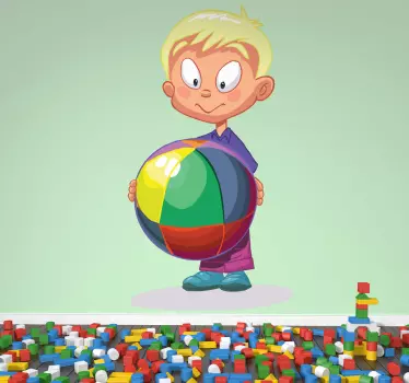 Nálepka pre deti dieťa s loptou - Tenstickers