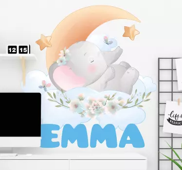 Nálepka pre deti dizajn spiaceho slona - Tenstickers
