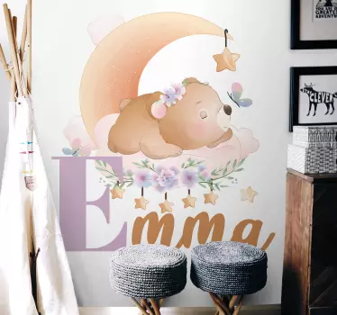 Nálepka pre deti dizajn spiacej medvedice - Tenstickers