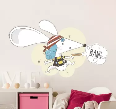 Nálepka pre deti dobrodružstvo pirátskej myšky - Tenstickers