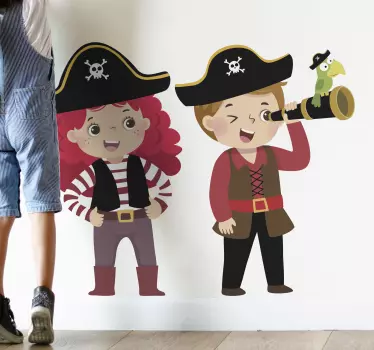Nálepka pre deti dobrodružstvo pirátskych detí - Tenstickers