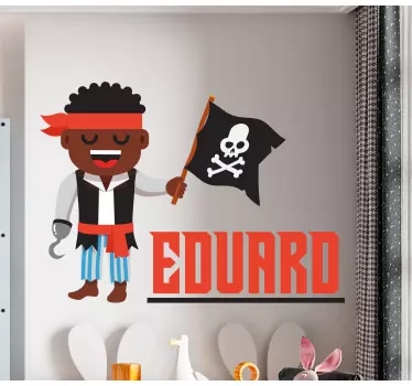 Nálepka pre deti dobrodružstvo pirátskych postáv - Tenstickers
