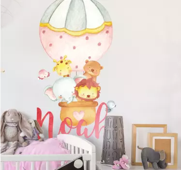 Nálepka pre deti dobrodružstvo s balónom na mieru - Tenstickers