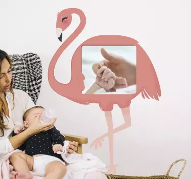Nálepka pre deti držiak na fotografie s plameniakmi - Tenstickers