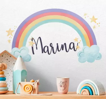 Nálepka pre deti dúha s vlastným menom - Tenstickers