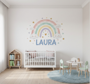 Nálepka pre deti dúhové meno na nalepenie - Tenstickers