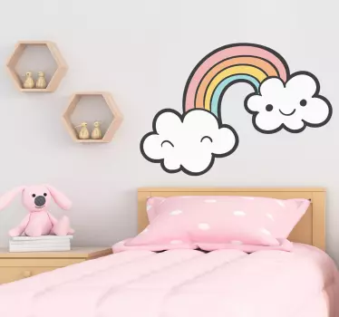 Nálepka pre deti dúhové oblaky s úsmevom - Tenstickers