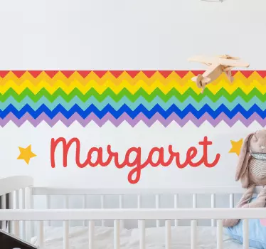 Nálepka pre deti dúhový cik-cak vzor - Tenstickers