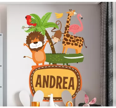 Nálepka pre deti džungľoví zvierací priatelia - Tenstickers