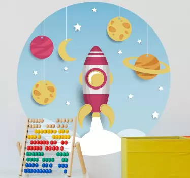 Nálepka pre deti expedícia na štart rakety - Tenstickers