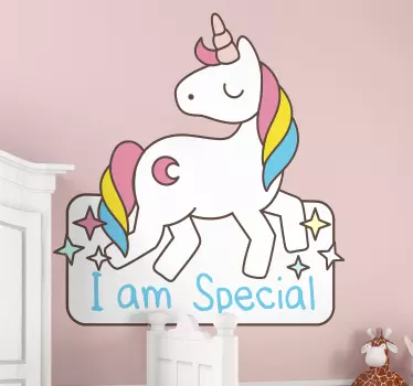 Nálepka pre deti farebná postavička jednorožca - Tenstickers