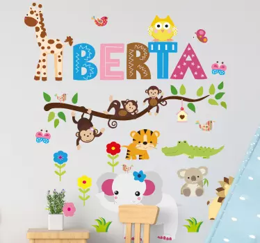 Nálepka pre deti farebná zvieracia téma - Tenstickers