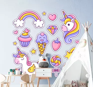 Nálepka pre deti farebné fantastické prvky - Tenstickers
