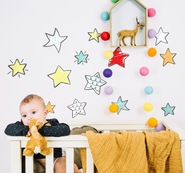 Nálepka pre bábätko farebné hviezdne prvky - Tenstickers