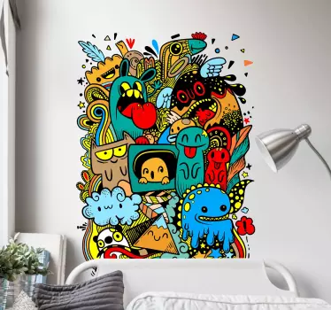 Nálepka pre deti farebné pohyblivé tvary - Tenstickers