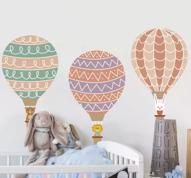 Nálepka pre deti farebné teplovzdušné balóny - Tenstickers