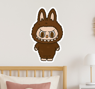 Nálepka pre deti hnedá monštrum bábika - Tenstickers