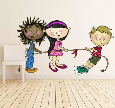 Nálepka pre deti hrať preťahovanie lanom - Tenstickers