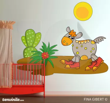 Nálepka pre deti hravá chodiaca krava - Tenstickers