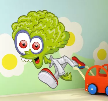 Nálepka pre deti hravá zelená postavička - Tenstickers