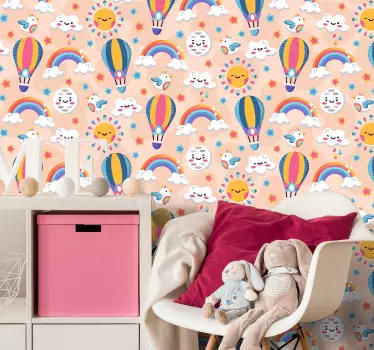 Nálepka pre deti hravé balóniky v horúcom vzduchu - Tenstickers