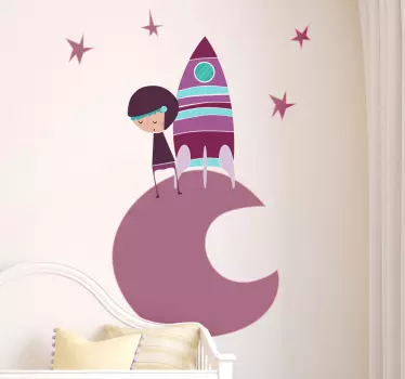 Nálepka pre deti hravé dobrodružstvo rakety - Tenstickers