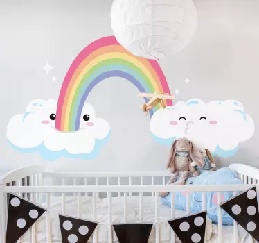 Nálepka pre deti hravé dúhové oblaky - Tenstickers
