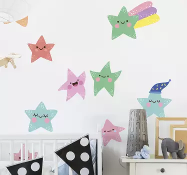 Nálepka pre deti hravé hviezdne postavy - Tenstickers