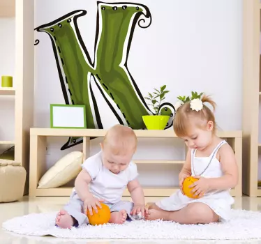 Nálepka pre deti hravé písmeno k - Tenstickers