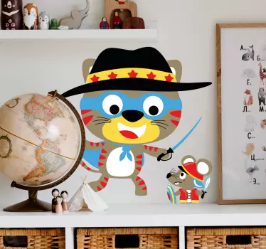 Nálepka pre deti hravé zvieracie postavy - Tenstickers