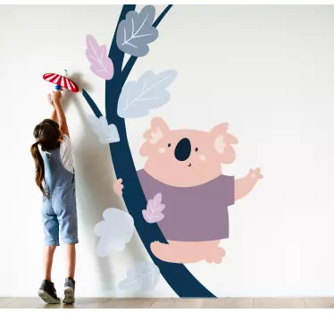 Nálepka pre deti hravý koala na strome - Tenstickers