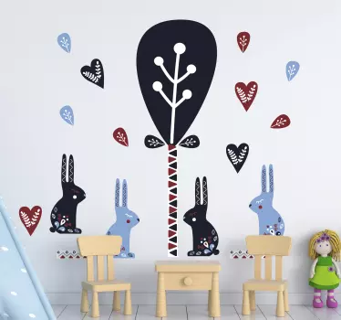 Nálepka pre deti hravý motív králika - Tenstickers