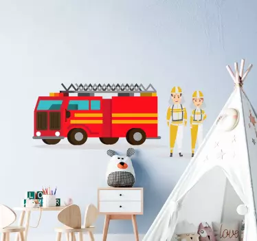 Nálepka pre deti hrdinovia hasičských áut - Tenstickers