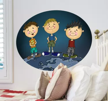 Nálepka pre deti ilustrácia hravých detí - Tenstickers