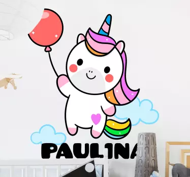 Nálepka pre deti jednorožec s balónom - Tenstickers