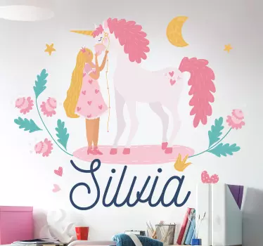 Nálepka pre deti jednorožec vo fantazijnom svete - Tenstickers