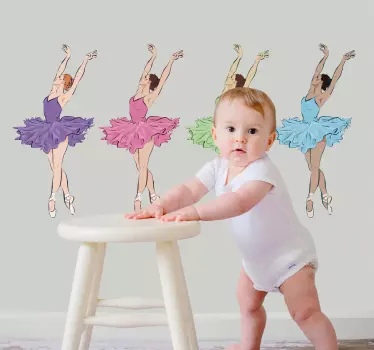 Nálepka pre deti kolekcia baletných tanečníc - Tenstickers