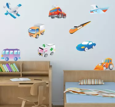 Nálepka pre deti kolekcia vozidiel - Tenstickers