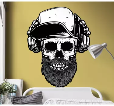 Nálepka pre deti lebka s slúchadlami - Tenstickers