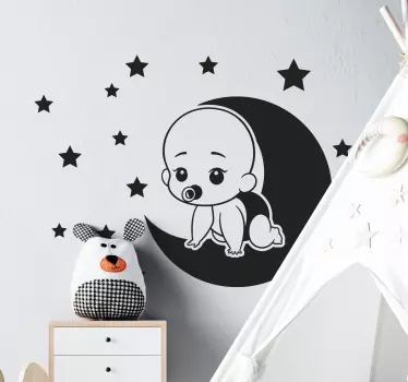 Nálepka pre deti leziaca mesiacik - Tenstickers